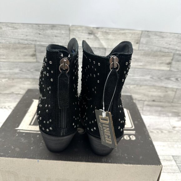 Brand NIB Dingo‎ Women's Black Studded Denim N Diamonds Zipper Ankle Boots, 11M - Picture 4 of 9